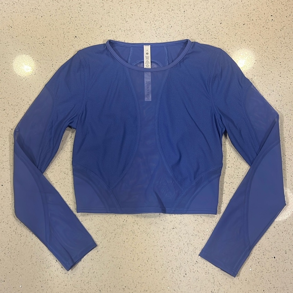 NWT - Lululemon - Mesh Paneled Training Long Sleeve - Blue - Sz 8